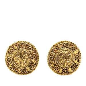 Chanel Cc Logo Round Clip-On Earrings #209284C59B